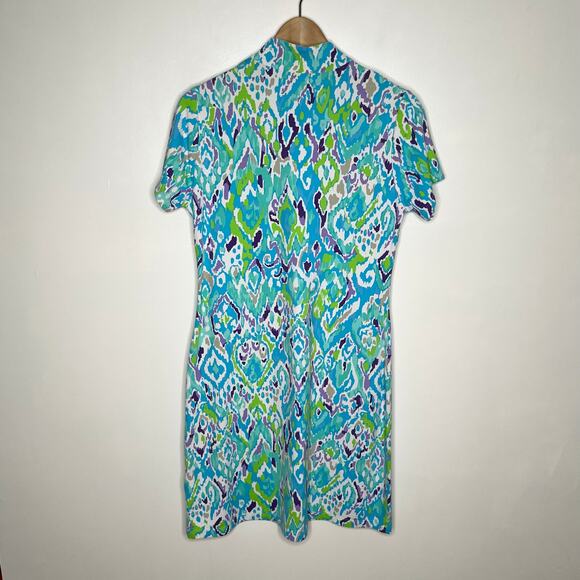 Ibkul Short Sleeve Dress Womens Small Blue Quarter Zip Sun Protectant Pockets - Picture 8 of 11